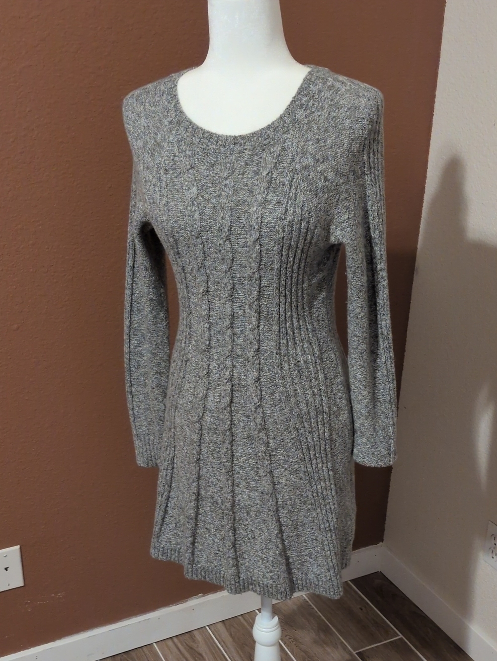 Hollister Gray Cable Knit Sweater Dress
